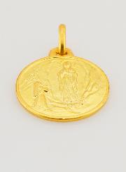 Médaille de Baptême Notre Dame de Lourdes en Plaqué Or