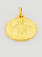 Médaille de Baptême Saint Christophe en Plaqué Or