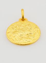 Médaille de Baptême Saint Georges en Plaqué Or
