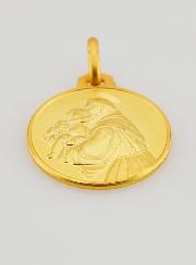 Médaille de Baptême Saint Antoine en Plaqué Or