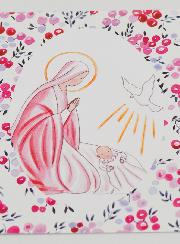 Image de Baptême - Vierge Marie et Colombe de l'Esprit Saint