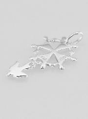 Pendentif Croix de Baptême Esprit Saint en Argent Massif