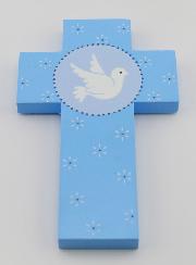 Croix Colombe de l'Esprit Saint Bleu