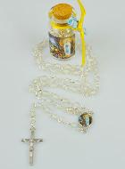 Chapelet de Communion en Perles de Cristal Blanc