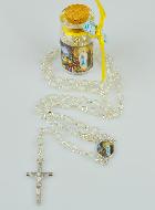 Chapelet de Communion en Perles de Cristal Blanc