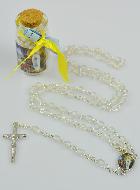 Chapelet de Communion Fille en Perles de Cristal Blanc