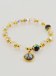 Bracelet Dizainier en Perles de Cristal et Or