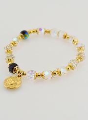 Bracelet Dizainier en Perles de Cristal et Or