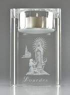 Bougeoir en Verre Notre Dame de Lourdes