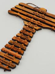 Croix de Tau en Bois d'Olivier et Prière du Notre Père