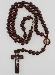 Collier Chapelet en Bois sur Corde - 40 cm