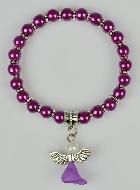 Bracelet Religieux Enfant Ange-Gardien - Perles Violettes