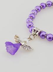 Bracelet Religieux Enfant Ange-Gardien - Perles Violettes