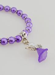 Bracelet Religieux Enfant Ange-Gardien - Perles Violettes