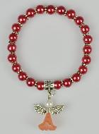 Bracelet Religieux Enfant Ange-Gardien - Perles Rouges