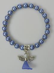 Bracelet Religieux Enfant Ange-Gardien - Perles Bleues