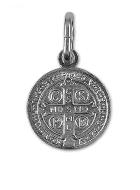 Médaille de Saint Benoit en Argent Massif - 12 mm