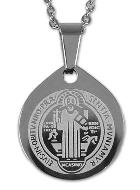 Médaille de Saint Benoît Argentée + Chaîne