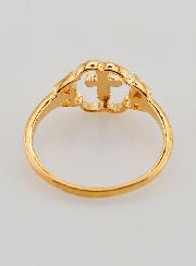 Bague Croix et Fleur en Plaqué Or - Taille 56