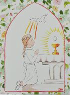 Image de Communion - Communiante et Jésus Pain de Vie