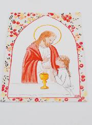 Image de Communion - Communiante et Jésus
