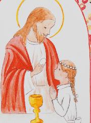 Image de Communion - Communiante et Jésus