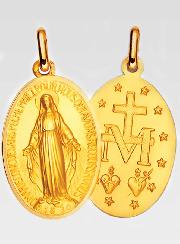 Médaille Miraculeuse Or Massif 18 Carats - 16 mm