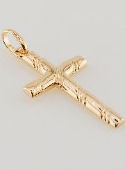 Pendentif Croix de Lourdes en Plaqué Or - 25mm