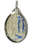 Médaille Notre Dame de Lourdes en Argent et Email