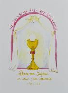 Carte de Première Communion - Souvenir - Rose