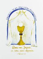 Carte de Première Communion - Souvenir - Bleu