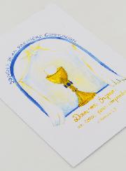 Carte de Première Communion - Souvenir - Bleu