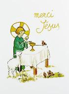 Carte de Communion - Merci Jésus - Vert