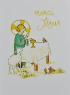 Carte de Communion - Merci Jésus - Vert