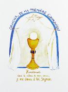 Carte Souvenir de Première Communion - Bleu