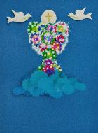 Carte de Communion - Calice de Vie et Fleurs