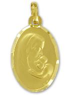 Médaille de Baptême Vierge à L'Enfant en Or