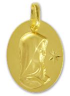 Médaille de Baptême Vierge Marie Étoile du Monde en Or