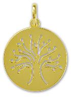 Médaille de Baptême Arbre de Vie en Or 9 Carats