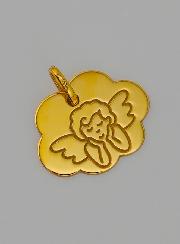 Médaille Ange Protecteur - Nuage en Or 375/1000