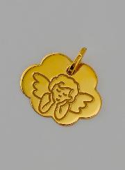 Médaille Ange Protecteur - Nuage en Or 375/1000