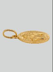 Médaille Ange-Gardien Ronde Diamantée en Or 375/1000