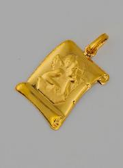 Médaille Parchemin Ange-Gardien en Or 375/1000