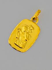 Médaille de Baptême Saint Christophe en Or 375/1000