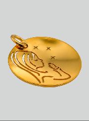 Médaille de Baptême Vierge en Prière aux étoiles en Or