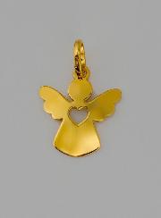 Médaille Coeur Ange-gardien en Or 9 Carats