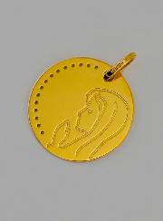Médaille de Baptême Vierge Marie en Prière en Or 9 Carats