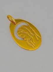Médaille Ajourée Vierge Marie en Prière en Or