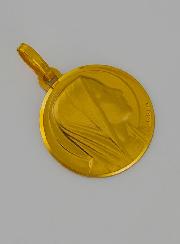 Médaille Vierge Marie au Voile Profil en Or