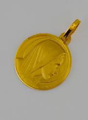 Médaille Vierge Marie au Voile Profil en Or